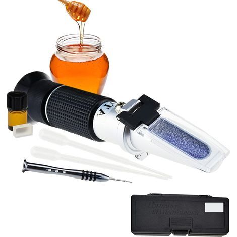 Honey Refractometer, ATC 10-30°C, Measures Sugar 58-90 Brix, Moisture 12-27%, For Beekeeping and Food Industry (1/5)