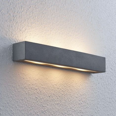 [NEUWERTIG] B-Ware Lindby Nellie Led Beton Wandleuchte Wandleuchte Außenwandleuchte Grau L 50,8 Cm