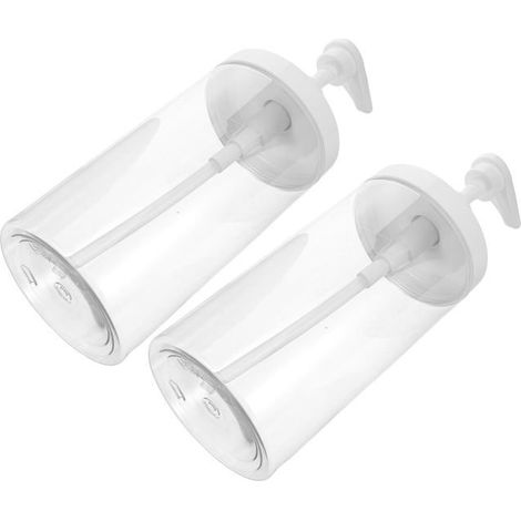 2 flacons de voyage transparents à pompe Large ouverture Shampoing/Lotion/Savon Rechargeables (1/5)