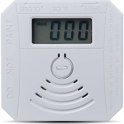 Détecteur de gaz Détecteur de fumée de monoxyde de carbone combiné Détecteur de fumée CO à piles avec écran d'affichage LED Flash Alarme sonore Motif d'avertissement sonore blanche