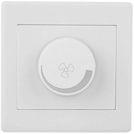 Interrupteur de contrôle de vitesse, ventilateur de plafond Interrupteur de contrôle de vitesse Bouton de panneau mural blanc AC250V 100W 86x86mm Convient pour les ventilateurs électriques Lampes à in (1/5)