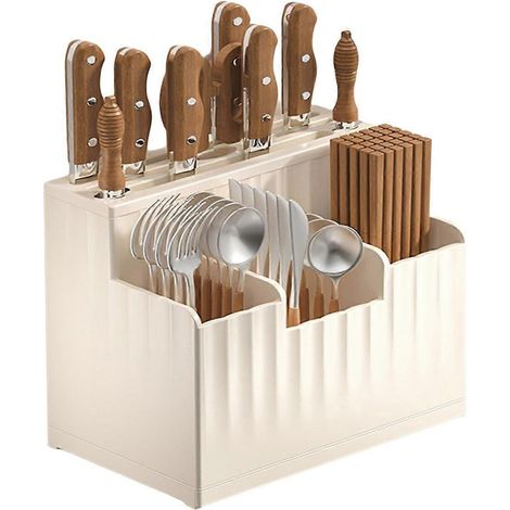 Mural cuisine ustensile étagère de rangement blanc crème (1/5)
