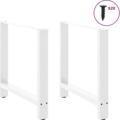 Esstischbeine Weiß 2 Stk. 70x(72-73) cm Stahl
