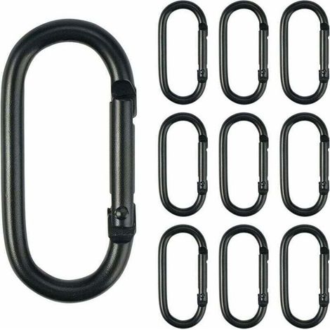 Mousquetons en aluminium 10 pièces 2cm x 5cm – Résistants à l'usure – Dispositif à ressort pour accrocher facilem (1/4)