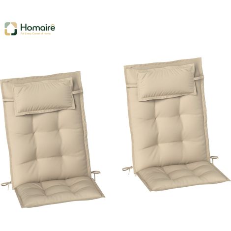 HOMAIRE 2e Set de couvertures imperméables pour transat, beige, 50x116x5 cm, pour jardin et plage
