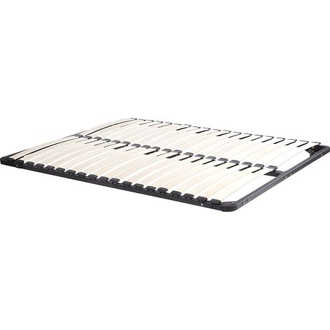 Sommier cadre à lattes 180 x 200 cm - 2x19 lattes - Sans pieds - Noir - KALISTA de YSMÉE