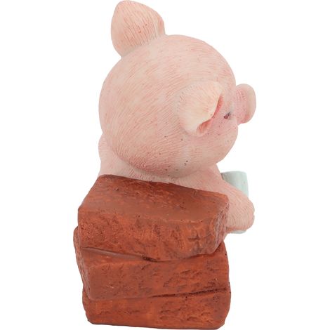 Figurine de Cochon Décorative en Résine Rétro, Peinture Main, Idée Cadeau Mignon pour Maison (1/5)