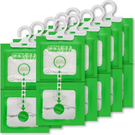 Pack de 10 Déshumidificateurs 100g - Absorbeur d'Humidité pour Placard, Salle de Bain et Frigo - Anti-Moisissure et Anti-Odeurs (1/5)
