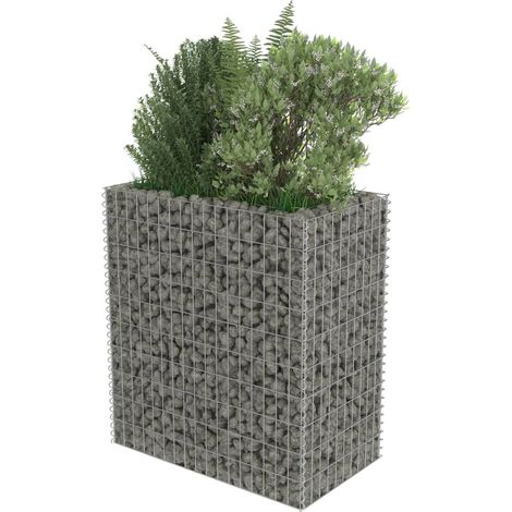 Jardinière de jardin - Balconnière à fleurs Lit surélevé à gabion Acier galvanisé 90x50x100 cm BV748143 - BonneVie (1/5)