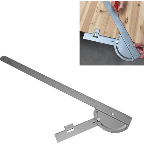 Winkelmesser für Holzbearbeitung, Winkelmesser, Winkelmesser aus Edelstahl, 180-Grad-Halbkreis, 77 cm (1/5)