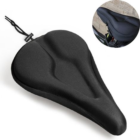 1 Housse de selle, Gel extra doux, Revêtement imperméable, Système antidérapant, Pour vélo urbain et sport (1/5)