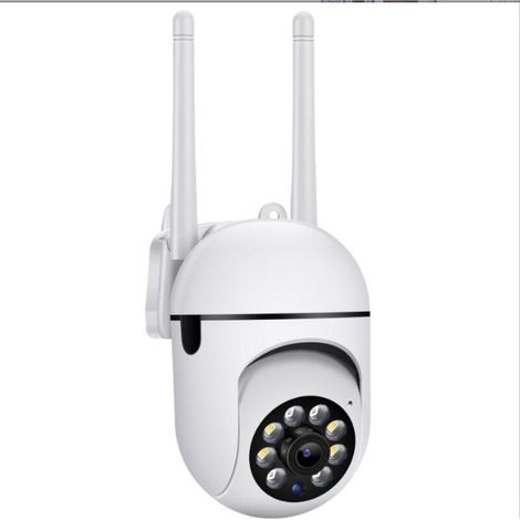 2MP Camera Surveillance WiFi Extérieure PTZ, Caméra IP 360° sans Fil Étanche, Vision Nocturne en Couleur, Audio Bidirectionnel, Alerte instantanée (1p, Blanc) (1/5)