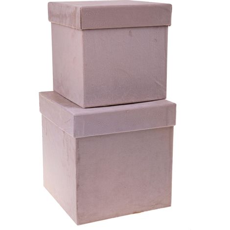 Set 2 Scatole Quadrate in Velluto H 265 cm (1/4)