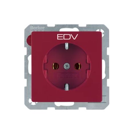 Berker Steckdose SCHUKO m Druck Q.1/Q.3 rot sam 47436022 (1/2)