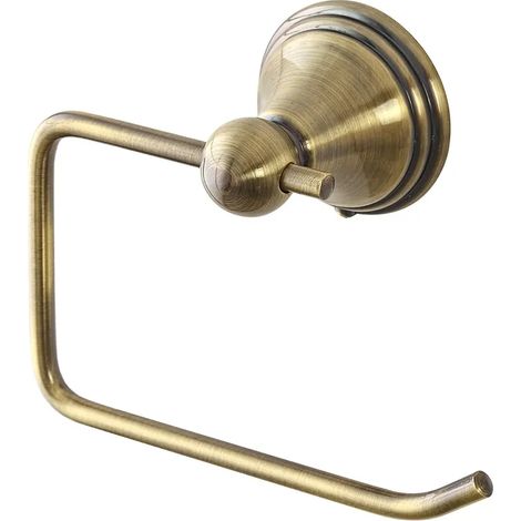 Portarotolo carta igienica da muro in acciaio finitura bronzo kit di fissaggio incluso Iris (1/2)