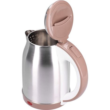 Elektrischer Wasserkocher aus Edelstahl, braun, für Zuhause, Büro, EU-Stecker, 220–240 V (1/5)