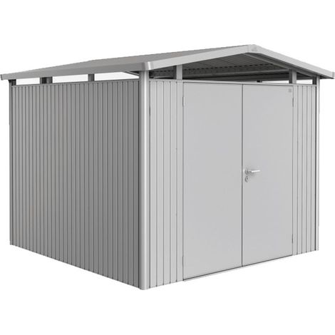 Casetta da Giardino in Metallo PANORAMA 2 con Porta a Due Battenti Biohort Grigio Scuro Metal (1/5)