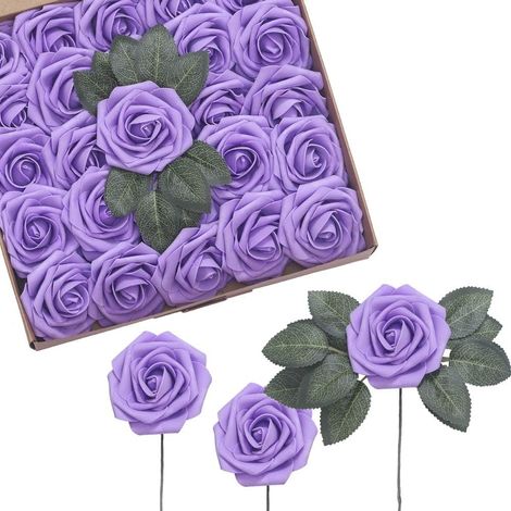 Roses Artificielles En Mousse - Tiges Flexibles Pour Mariage Et Décoration Maison - Lot De 25 (1/5)