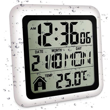 Große wasserdichte Badezimmer-Wanduhr (1/5)