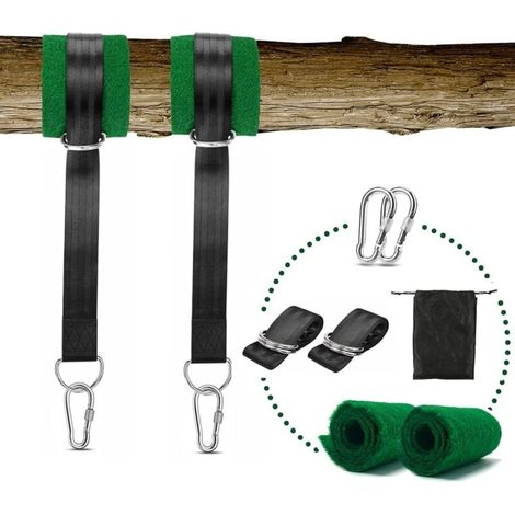 Sangle hamac1.50m x 2, fixation hamac,Kit sangle suspension Réglables,avec D-Ring - Mousquetons Haut de Gamme - Charge Max 500KG,Parfait pour Balancoire de Jardin,Hamac,Siege Balancoire Arbre-LIAIKI (1/5)