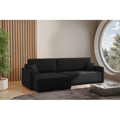 Ecksofa Schlafsofa Sofa LOUIS Stoff Scala Dunkelathrazit Ottomane Links (1/4)