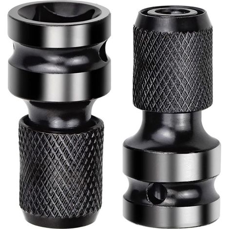2 Pièces Adaptateurs de Douille 1/2" Carré à 1/4" Adaptateur Impact Cle a Choc Convertisseur de Libération Rapide pour Clé à Cliquet Impact et Porte-embout de Tournevis (1/5)
