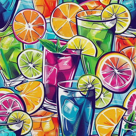 TISSUS DÉCORATIFS D'EXTÉRIEUR OXFORD - Motif Cocktail DX8719 (1/5)