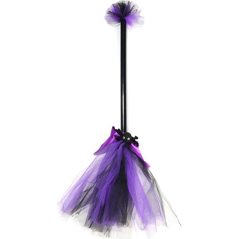Halloween-Hexenbesen (lila, ca. 60 cm Gesamtlänge) (1/2)