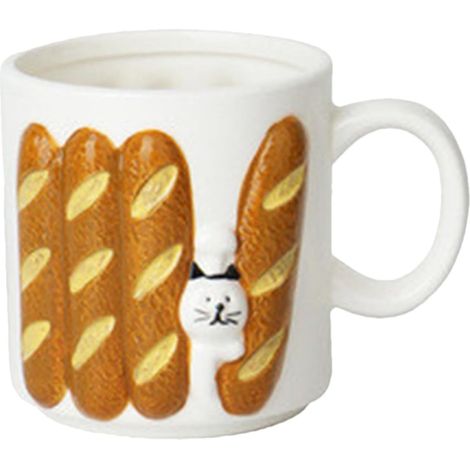 Brödmugg, japansk kopp, mjölkmugg, multifunktionell kaffemugg, keramisk mjölkkopp, temugg, vattenölkopp, japansk keramisk mugg (1/4)