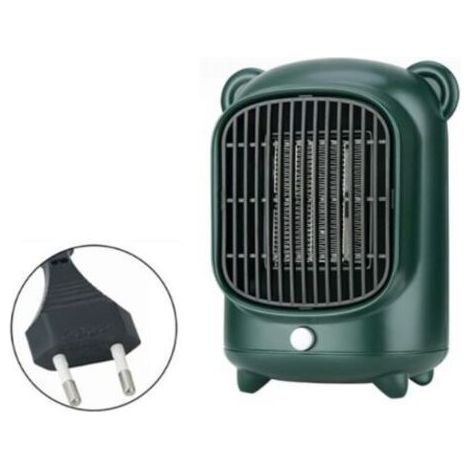 Chauffage d'espace électrique portable 500 W avec thermostat, petit radiateur en céramique de bureau-vert (1/4)