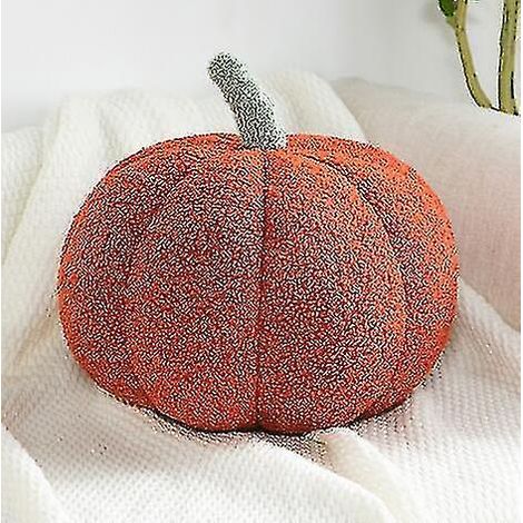 Dekoratives Plüschkürbiskissen, Halloween-Kürbis-Plüschkissen, 3D-Kürbiskissen für die Heimdekoration – 20 cm – Rot (1/5)