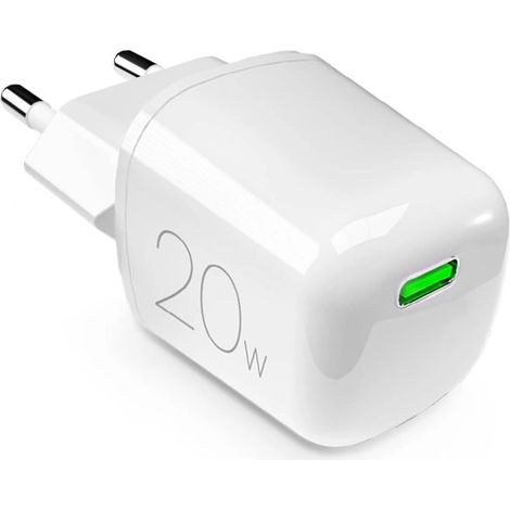 Cargador de pared Puro de 20 W GaN USB-C - Blanco