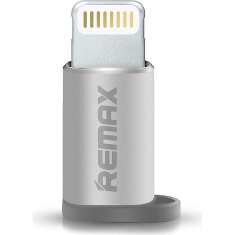 Adaptateur micro USB femelle vers Lightning compatible - Remax - Argent (1/3)
