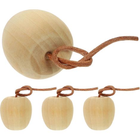 Lot de 4 pommes décoratives en bois, à peindre ou à peindre. (1/5)