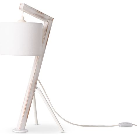 Paco Home Lampadaire Lampe À Poser Salon Abat-Jour Lampe De Lecture Chevet Potence  Lampe de table - Blanc, Blanc (Ø16cm)