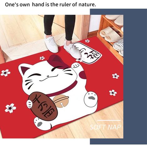 Tapis de cuisine, tapis de sol, paillasson 60x90cm, motif chat, décoration pour la maison, le bureau ou l'hôtel