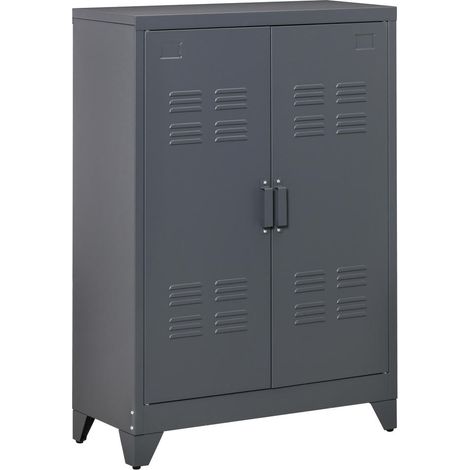 Finition soignée et porte à persiennes pour un rangement discret, armoire métallique pour bureau, domicile ou garage (1/5)