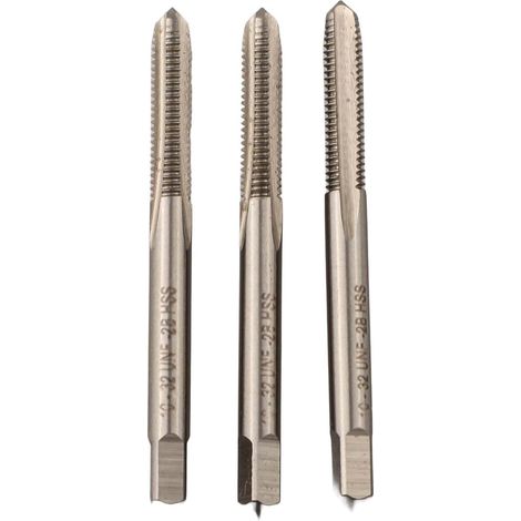 Taraud spiralé 3 pièces 10-32 UNC HSS/inox trous débouchants (1/5)