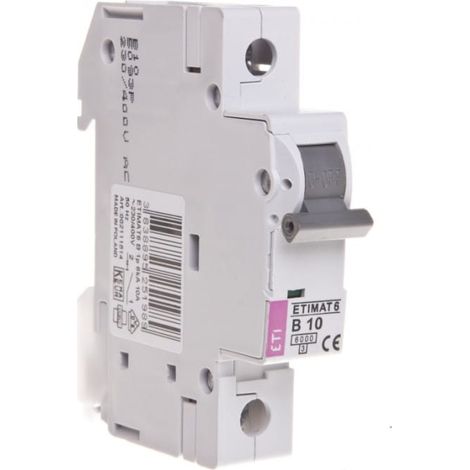 Interruttore automatico 1P B 10A 6kA AC etimat 6 002111514