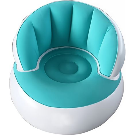 Canapé bleu lagon gonflable avec pompe, pliable pour jardin ou salon (1/5)