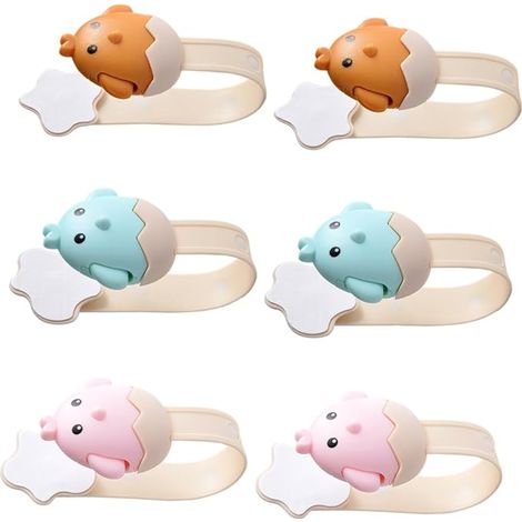 A set of 6 refrigerator door locks, cabinet safety locks, refrigerator door locks, child safety locks, and refrigerator safety locks.
