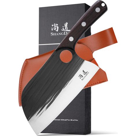 Meat Knife 19.5cm Butcher Knife for Meat Cutting High Carbon Steel Chopper Knife Vegetable Cleaver For Home Kitchen and Restaurant (1/5)