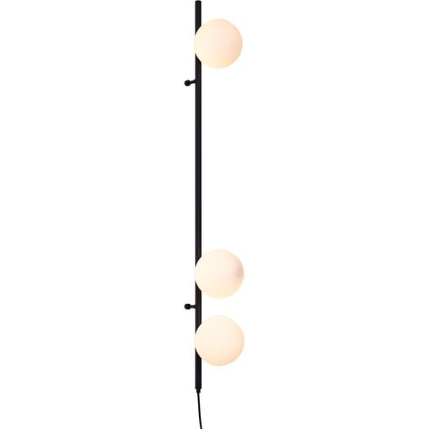 QAZQA Appliques vertical - Design - Metallo,Vetro - Nero/Bianco - Sfera/Oblungo Max. 3 x Watt