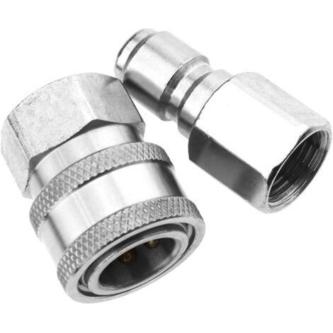 Set mit 2 Edelstahl-Schnellkupplungen für Hochdruckreiniger 4500-7500 PSI (1/5)
