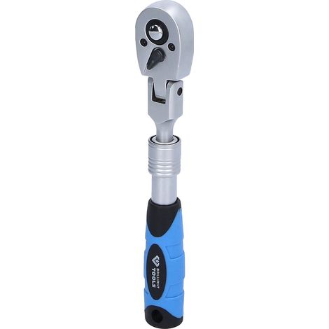 BRILLIANT TOOLS 1/4" carraca telescópica con cabeza flexible (175 - 225 mm) - BT020997 (1/5)