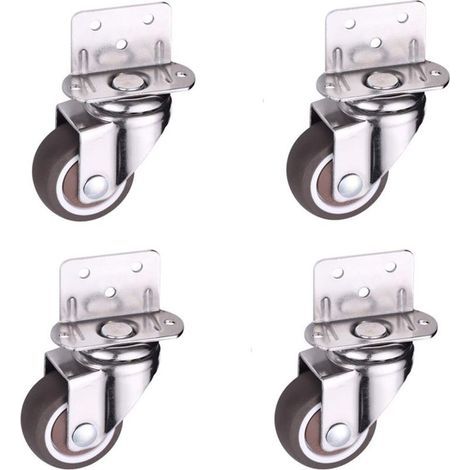 Shmshng – Pack de 4 roulettes pivotantes 25mm – Charge 11kg par roulette – TPE et acier – Pour meubles, lits de bébé, armoires, tables (1/5)