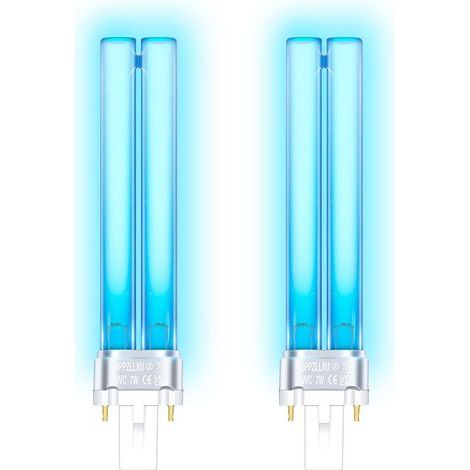 Pack of 2 G23 bulbs, 7W, Quartz, 253.7nm, UVC filter, Pond (1/5)