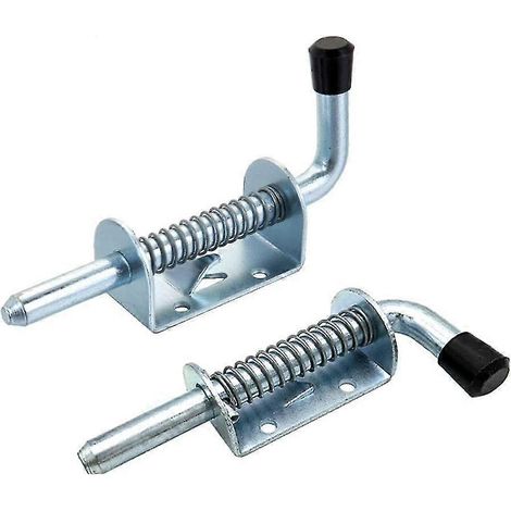 Lot de 2 verrous de porte, verrou de porte, verrou de fenêtre, verrou de jardin, verrou de garage, loquet en fer galvanisé, pour portes, 10 x 128 mm