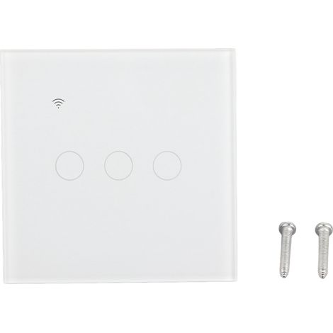 Interrupteur intelligent WiFi tactile 3 gangs blanc, commande à distance via APP, élégant et moderne, pour lumière, AC110-240V (1/5)