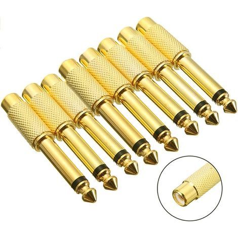 8 Pièces Adaptateur Audio 6,35 mm (1/4 Pouce) Mâle vers RCA Femelle (1/5)